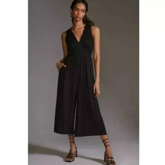 Hutch Anthropologie Wide Leg Crop Sleeveless Jumpsuit - Picture 1 of 4